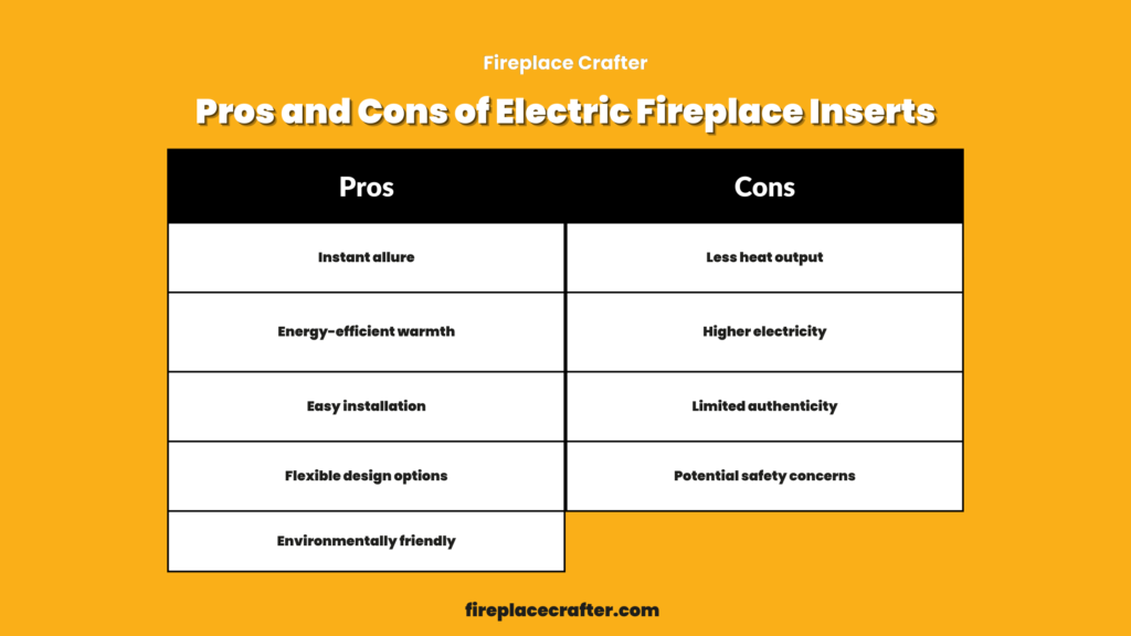 Pros and Cons of Electric Fireplace Inserts