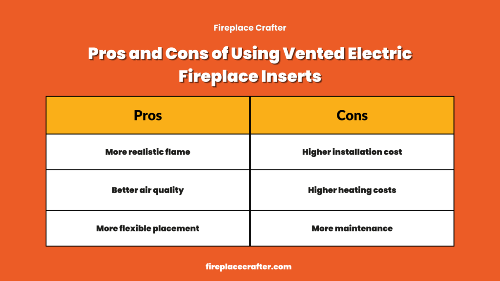 Pros and Cons of Using Vented Electric Fireplace Inserts